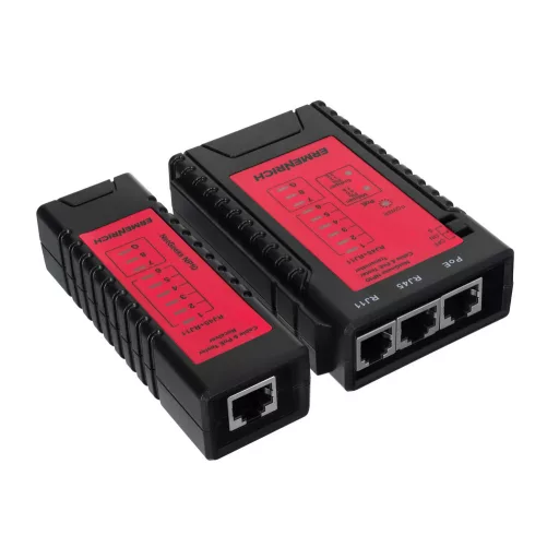 Ermenrich NetGeeks NP10 kábel és PoE tesztelő