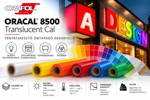 ORACAL 8500 Translucent Cal fényáteresztő polimer PVC fólia, 126 cm