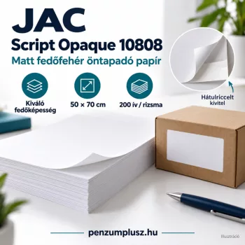   Jac Script Opaque 10808 matt fedőfehér öntapadó papír - 50x70 cm, riccelt