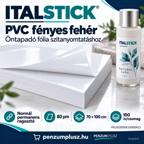 ItalVinyl öntapadó PVC fólia (szita) - fényes fehér, normál ragasztó
