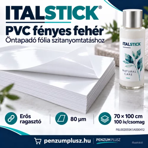 ItalVinyl öntapadó PVC fólia (szita) - fényes fehér, erős ragasztó