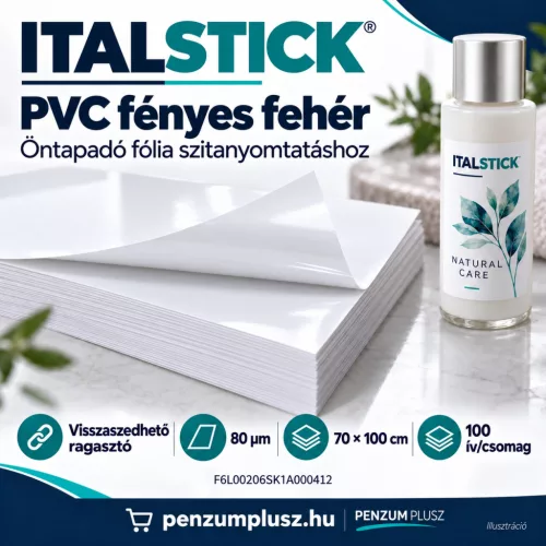 ItalVinyl öntapadó PVC fólia (szita) - fényes fehér, visszaszedhető ragasztó