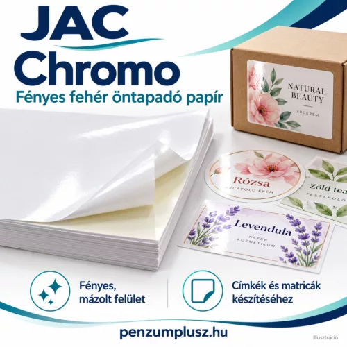 Jac Chromo fényes fehér öntapadó papír