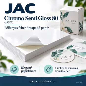   Jac Chromo Semi Gloss 80 (12077) félfényes fehér öntapadó papír