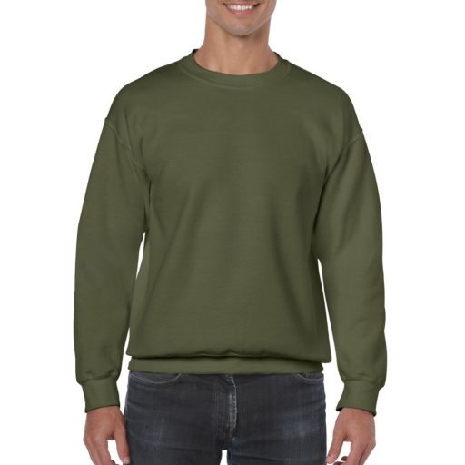 Gildan GI18000 kereknyakú unisex pulóver - military green szín