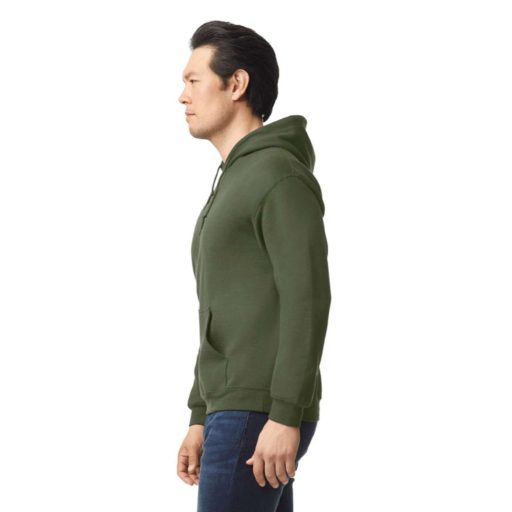 Gildan GI18500 unisex kapucnis pulóver - military green szín