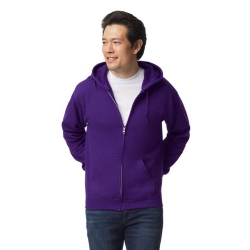 Gildan GI18600 unisex cipzáros kapucnis pulóver - purple szín