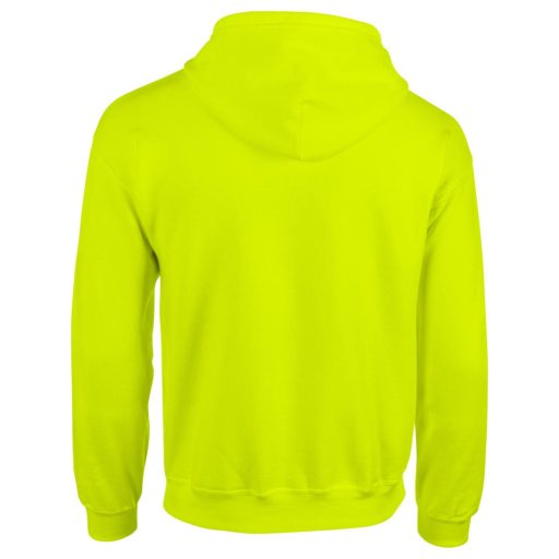 Gildan GI18600 unisex cipzáros kapucnis pulóver - safety green szín