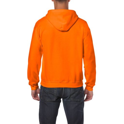Gildan GI18600 unisex cipzáros kapucnis pulóver - safety orange szín