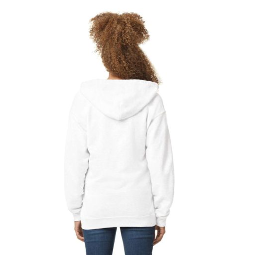 Gildan GI18600 unisex cipzáros kapucnis pulóver - white szín