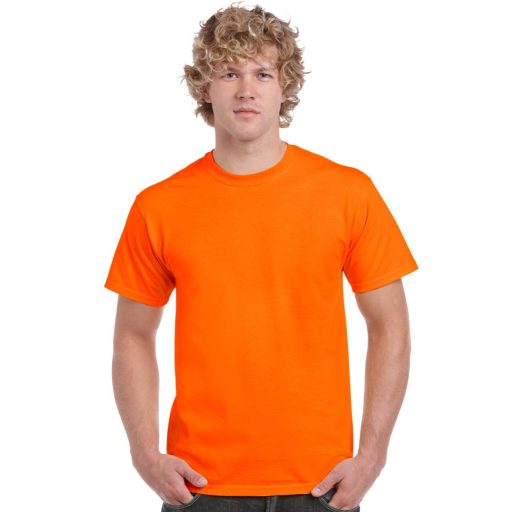 Gildan GI2000 unisex rövid ujjú felnőtt póló - safety orange szín