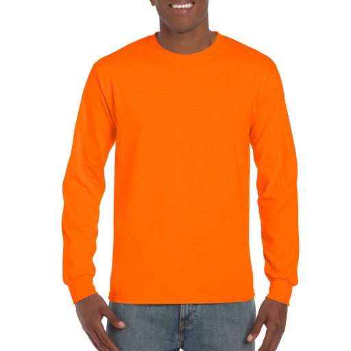 Gildan GI2400 unisex kereknyakú pulóver - safety orange szín
