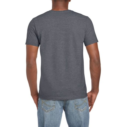 Gildan GI64000 unisex kereknyakú rövid ujjú póló - dark heather szín