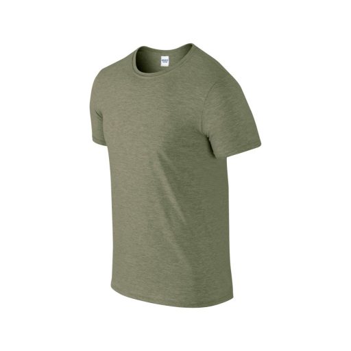 Gildan GI64000 unisex kereknyakú rövid ujjú póló - heather military green szín