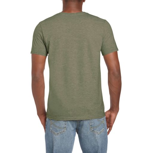 Gildan GI64000 unisex kereknyakú rövid ujjú póló - heather military green szín