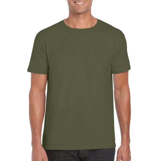 Gildan GI64000 unisex kereknyakú rövid ujjú póló - military green szín