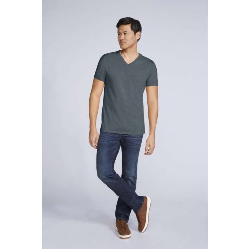 Gildan GI64V00 pamut V-nyakú férfi póló