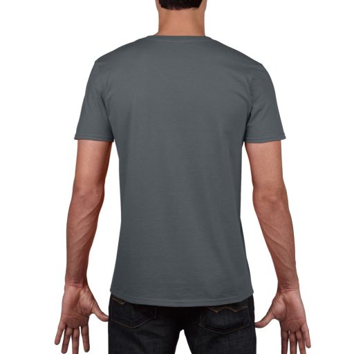 Gildan GI64V00 pamut V-nyakú férfi póló - charcoal szín