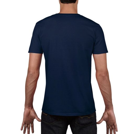 Gildan GI64V00 pamut V-nyakú férfi póló - navy szín