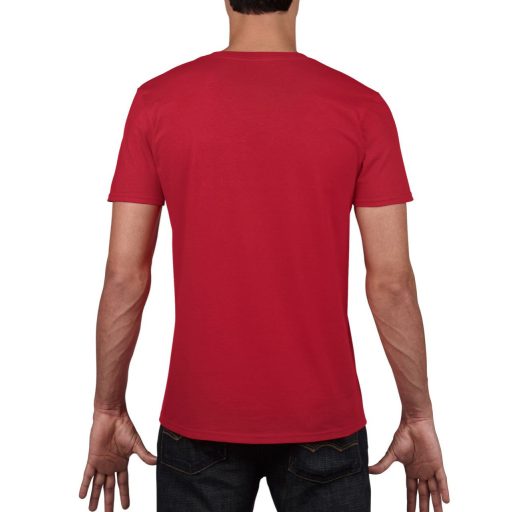 Gildan GI64V00 pamut V-nyakú férfi póló - cherry red szín