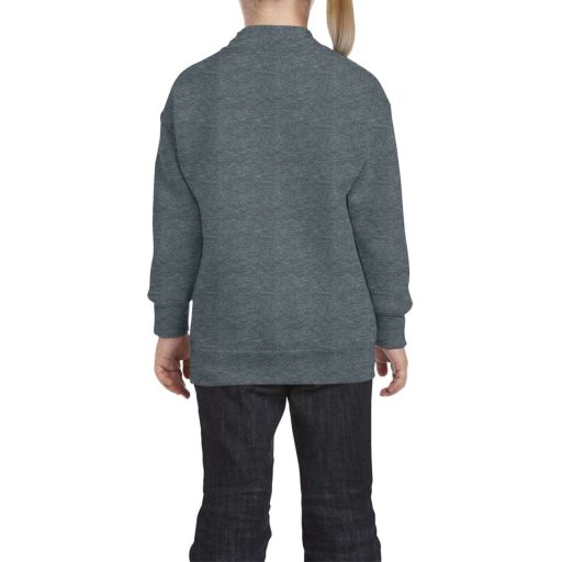 Gildan GIB18000 kevertszálú gyerek pulóver - dark heather szín