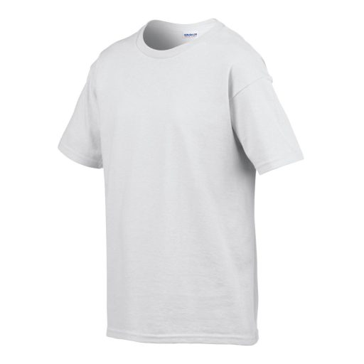 Gildan GIB64000 rövid ujjú pamut gyerek póló - white szín