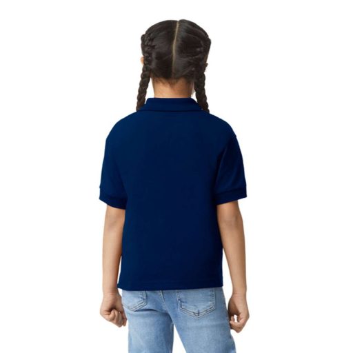 Gildan GIB8800 rövid ujjú galléros gyerek póló - navy szín