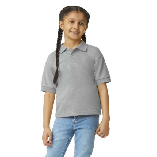 Gildan GIB8800 rövid ujjú galléros gyerek póló - sport grey szín