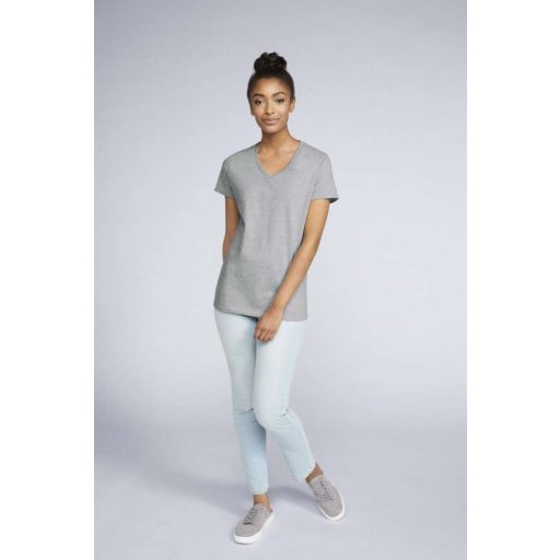 Gildan GIL4100 női rövid ujjú V-nyakú pamut póló