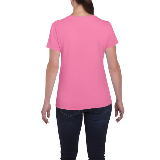 Gildan GIL5000 női rövid ujjú pamut póló - azalea szín