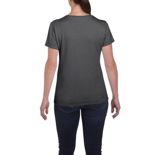 Gildan GIL5000 női rövid ujjú pamut póló - dark heather szín