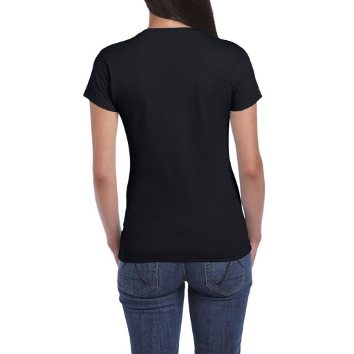 Gildan GIL64000 női rövid ujjú pamut póló - black szín