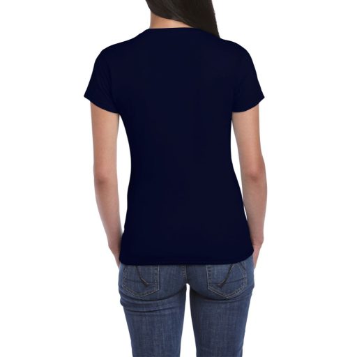 Gildan GIL64000 női rövid ujjú pamut póló - navy szín