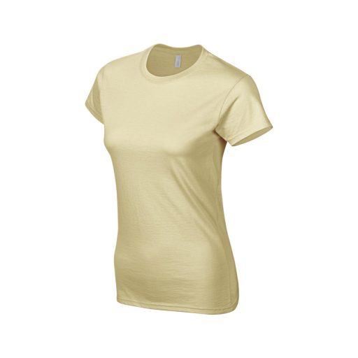 Gildan GIL64000 női rövid ujjú pamut póló - sand szín