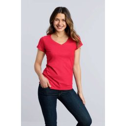Gildan GIL64V00 női V-nyakú pamut póló