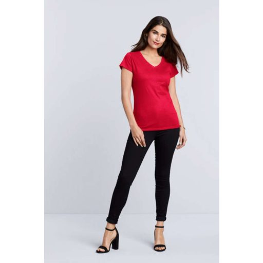 Gildan GIL64V00 női V-nyakú pamut póló