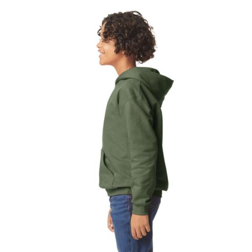 Gildan GIBSF500 kapucnis gyerek pulóver - military green szín