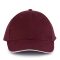 K-UP KP011 Orlando 6 paneles baseball sapka - burgundy/white színben