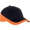 K-UP KP045 Racing kéttónusú 6 paneles baseball sapka - black/orange színben