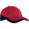 K-UP KP045 Racing kéttónusú 6 paneles baseball sapka - red/black színben