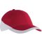 K-UP KP045 Racing kéttónusú 6 paneles baseball sapka - red/white színben