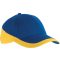 K-UP KP045 Racing kéttónusú 6 paneles baseball sapka - royal blue/yellow színben