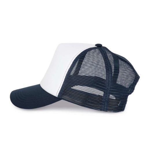 K-UP KP111 5 paneles kamionos mesh baseball sapka - white/navy színben