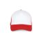 K-UP KP111 5 paneles kamionos mesh baseball sapka - white/red színben