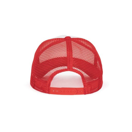 K-UP KP111 5 paneles kamionos mesh baseball sapka - white/red színben