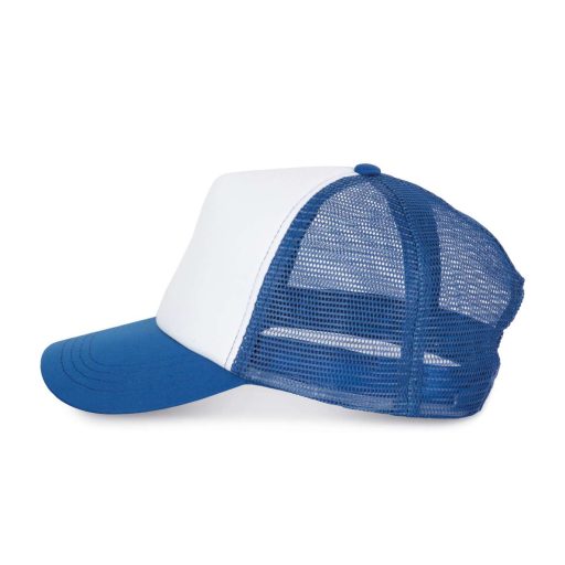 K-UP KP111 5 paneles kamionos mesh baseball sapka - white/royal blue színben