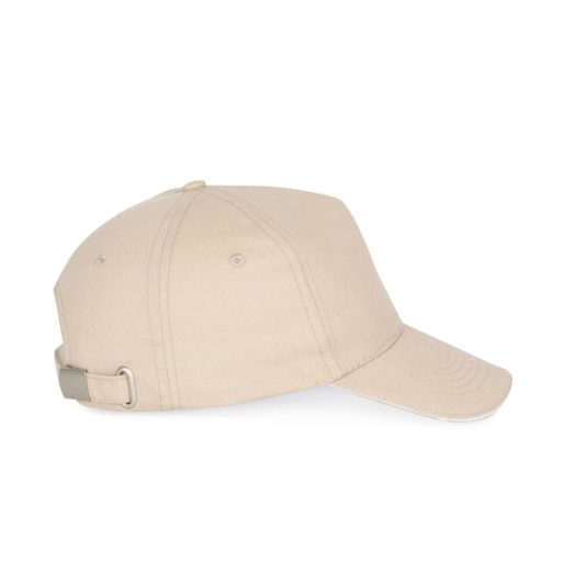 K-UP KP124 5 paneles kontrasztos baseball sapka - beige/white színben