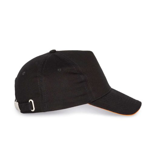 K-UP KP124 5 paneles kontrasztos baseball sapka - black/orange színben