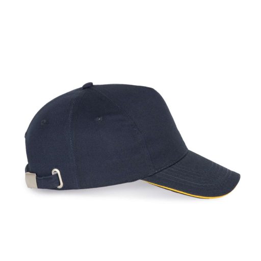 K-UP KP124 5 paneles kontrasztos baseball sapka - navy/yellow színben