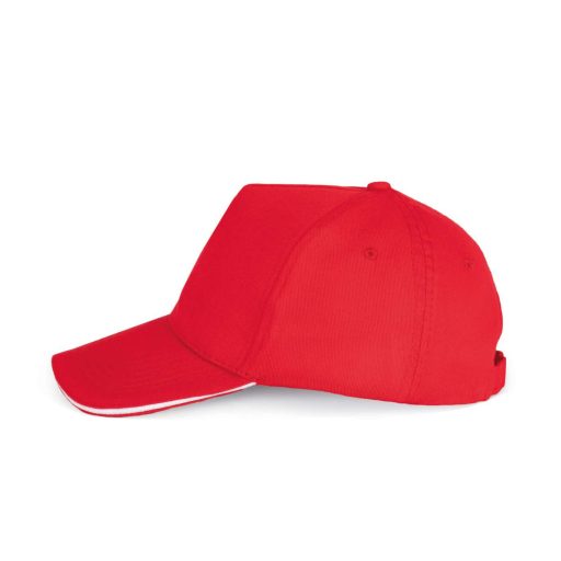 K-UP KP124 5 paneles kontrasztos baseball sapka - red/white színben